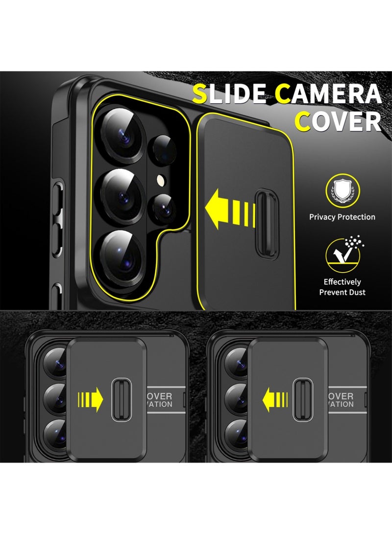 X-level Samsung Galaxy S26 Ultra Case Cover,Heavy Duty Shockproof Protection Case Cover with Finger Ring Phone Holder and Camera Lens Protector Slide Window, Phone Protect Case Cover for Samsung Galaxy S26 Ultra Black - Image 3